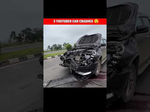 3 YOUTUBER&#039;S CAR CRASHES 😲#shortsfeed#shorts#shortsvideo#bike