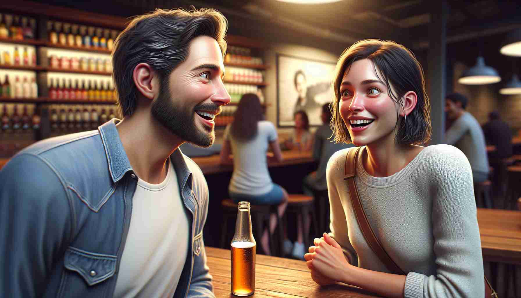 Realistically detailed high definition image showcasing an unexpected encounter between two individuals in a casual setting, which sparks the beginning of a deep and lifelong friendship. One individual is a well-recognized but non-specific public figure, dressed casually, with a charming smile. The other is a surprised individual, with a look of utter disbelief turning into joy on their face, as they realize they're forming an unexpected bond with someone they never thought they'd meet.