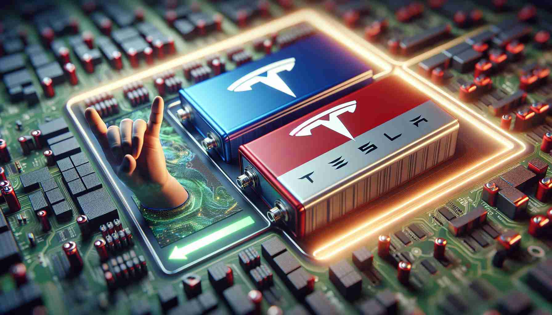 A high-definition realistic image portraying the theoretical concept of battery manufacturer CATL disagreeing with Tesla's battery choices. The image could show a visual representation of different battery types, with each company's logo subtly incorporated. Tesla's choices might be depicted as one type of battery technology, while CATL's preferred approach could be represented by a different battery design.