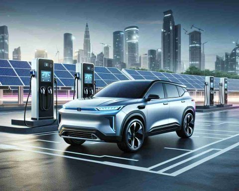 A high-definition, realistic image of a revolution in electric mobility. It features an unnamed brand's electric SUV, set to bring about significant changes in an unspecified South Asian country's automobile market. The SUV is sleek, compact, and infused with state-of-the-art technology. The backdrop could perhaps feature electric panels and charging stations to signify the rise in green energy.