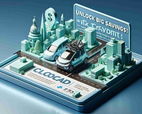 A high-definition realistic image of a concept promoting financial benefits for eco-friendly transportation. The visual shows a slogan 'Unlock Big Savings!' and making a mention of an Electric Vehicle (EV) tax credit initiative, which is bringing transformation in the driving future of Colorado with sustainable and environmentally-friendly options.