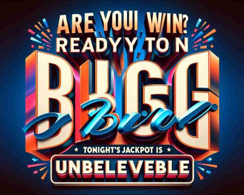 Realistic HD image of the text 'Are You Ready to Win Big? Tonight’s Jackpot is Unbelievable', stylized in bold and flashy letters with an atmosphere of anticipation and excitement. Visual elements such as confetti or bright lights could surround the text to further reinforce the idea of a big event or possible win.