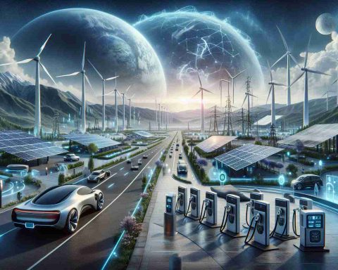 Realistic high-definition image showcasing the future of electric power in North Carolina. Set in a futuristic landscape, display a variety of emerging technologies like advanced solar panels, wind turbines, electric vehicle charging stations, and high-tech power grids. The atmosphere of the scene should convey both the potential benefits and challenges of such a transformative shift in power generation, akin to a high-stakes gamble.