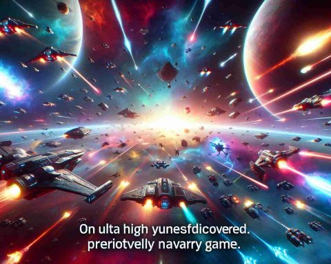 An ultra high-definition, realistic image depicting a scene from a fictional, previously undiscovered space combat game. The scene is teeming with energy, with spaceships locked in interstellar combat, alien planets creating a colourful backdrop, laser bolts lighting up the void of space, and ground troops engaged in close-quarter combat. The image conveys the idea of the game being now available for play.