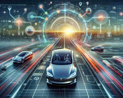 Generate a realistic, high-definition image that represents the concept of Tesla's premarket innovations driving the future. The image could depict a promising roadmap symbolizing Tesla's untapped potential, with elements indicating its pioneering role in the field of electric vehicles and autonomous driving technologies. Do not include any specific people or identifiable figures in the image.