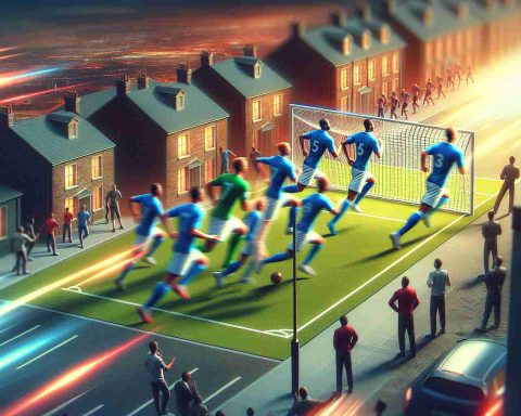 High-definition image of an exciting moment in sports transfer season, with focus on a team in a small Welsh city. The scene captures the essence of the buzz around big moves, and reveals tantalizing glimpses of new deals and targets.