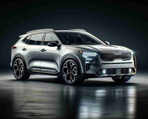 A highly detailed, realist photo of a revolutionary new SUV from Kia. The car exudes style, modern design and innovation, setting a new standard in the SUV category. It boasts sleek contours, an aggressive front grille, stylish headlights and wheels, a spacious and luxurious interior, along with top-of-the-line technology. The photo reflects the powerful impact that this game-changing vehicle is bringing to the automotive industry.