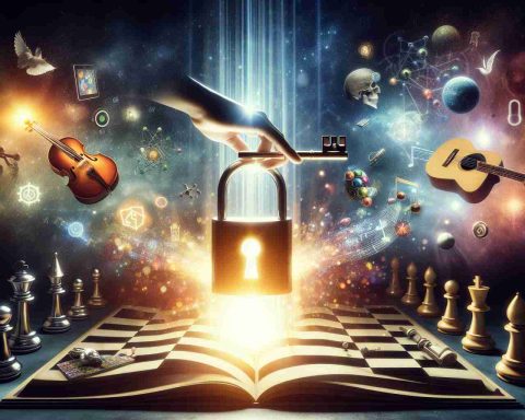 A high-definition, realistic image symbolizing the concept of unlocking potential and discovering hidden skills. The scene could contain a metaphorical representation, such as a lock being opened by a unique, shining key. Surrounding, there could be various items representing diverse skills like a musical instrument, a chess piece, a book, scientific elements. All these are bathed under a radiant light implying the revelation and change in life.