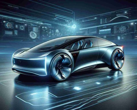 Realistic high-definition image of an innovative electric car, futuristic and sleek, representing a revolution in mobility. It's the future of electric transport literally at your fingertips, showcasing advanced technologies, energy efficiency, and sustainable innovation.