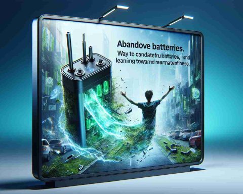 Generate a high-definition, realistic image of an advertisement promoting a revolutionary way to charge devices, leaning towards environmental friendliness. It encourages people to abandon wasteful batteries, indicating that the future of charging is upon us. The image should illustrate innovation, sustainability, and future technology.