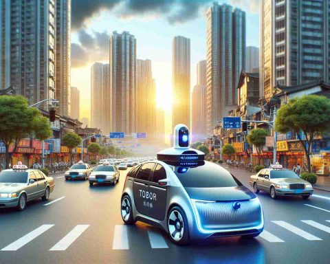 Generate a high-definition photo that realistically presents a future scenario where self-driving taxis are common on the streets of Wuhan. The image should depict autonomous vehicles efficiently navigating the urban environment, potentially causing concern among traditional human taxi drivers. Please include a mix of both these autonomous taxis and traditional taxis on the road, along with various traffic situations and cityscape of Wuhan as the background. Ensure the scene looks futuristic and advanced technology is discernible.