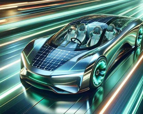 A High-Definition photo of future-oriented green vehicles, showcasing the innovation in renewable solar technology. Imagine the dazzling play of sunlight on the metallic surfaces, the sleek design that speaks of speed and efficiency. Please include several models, to suggest the diversity of solar-powered cars in the future.