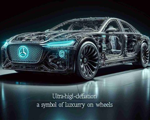 An ultra-high-definition, hyperrealistic image of a symbol of luxury on wheels. This automobile is on the verge of being released and its shocking new features are on display. Admire the sleek body, intricate details, and the luxurious vibe expressed through its cutting-edge design and tech-forward elegance.