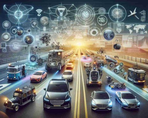 Create a realistic, high-definition image representing key milestones in the evolution of autonomous vehicle technology. The composition could include several symbolic elements like the first self-driving cars, advanced sensors and cameras, machine learning algorithms, GPS systems, and road maps. The transition from traditional to artificial intelligence-controlled vehicles should be unambiguously portrayed. The use of color and lighting should help bring a sense of time progression and technological advancement.