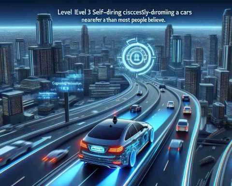 Create a realistic high definition visual representation of Level 3 self-driving cars, manufactured by a generic company without a specific name, successfully navigating traffic. This futuristic outlook indicates that the technology is nearer to becoming a reality than most people believe.